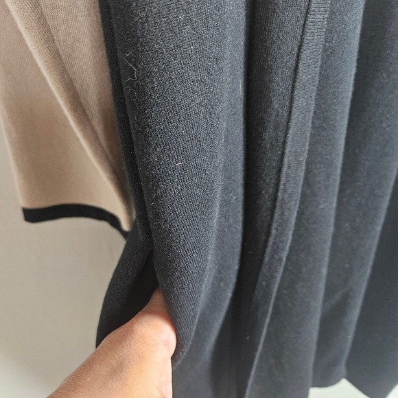 Pure Collection Double Faced Coatigan Cotton Cashmere Cardigan 14/16 Beige Black - Picture 6 of 12